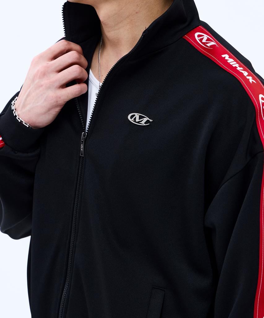 Mihak Lettering Tape Track Jacket (Black)
