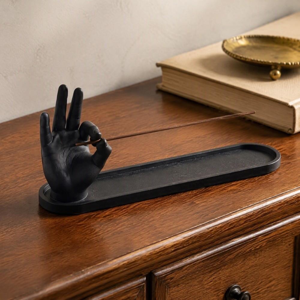 Plastic OK Hand Incense Holder Decorative Incense Stick Holder for Home Fragrance Decor
