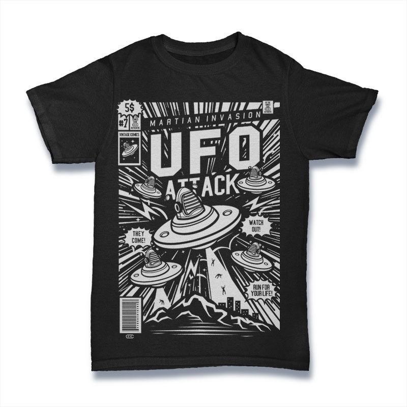 Ufo Attack T-Shirt. 100% Cotton Premium Tee NEW