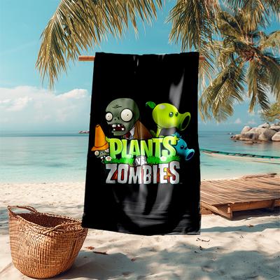 Beach Towel with Plants Vs. Zombies Pattern - Soft,absorbent,machine Washable Lightweight&Modern,swimming,Travel Essentials