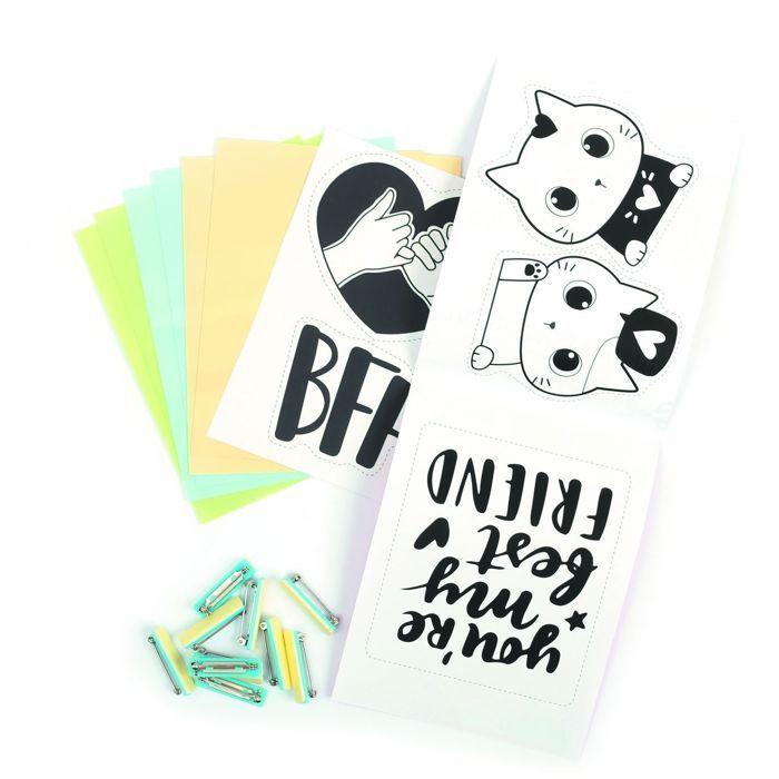 Mini Kit DIY - Meilleur ami - 10 broches - Plastique dingue - Création facile - Amusement garanti