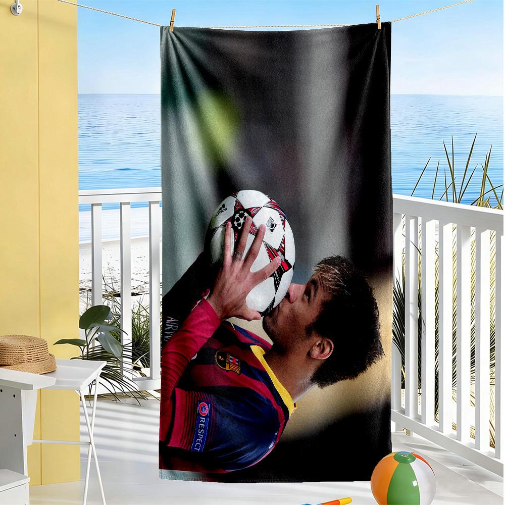 Neymar's Iconic Haircut Beach Towel Quick-Dry Soft Microfiber Comfortable Lightweight Perfect for Traveling Yoga Camping and Swimming