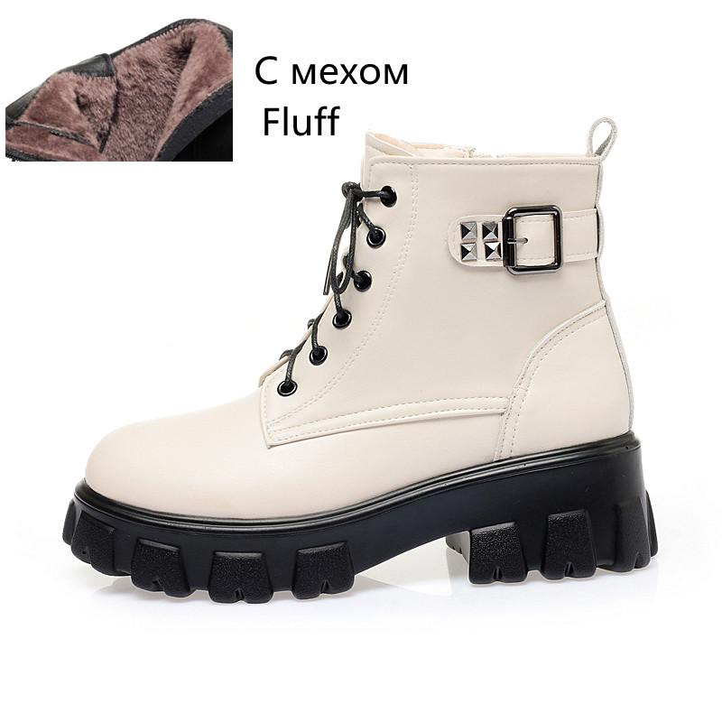 

Модные женские зимние ботинки AIYUQI из натуральной кожи, новая мода 2025, теплые зимние ботинки из натуральной шерсти, женские ботильоны на толстой подошве 43