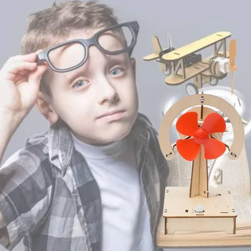 Holz DIY Körperwahrnehmung Elektrischer Ventilator Handgemachtes Kit Für Wissenschaftliche Experimente Schulbedarf