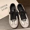 New 2025 Soft Leather Embroidered Women's Dequan Shoes Thick Bottom Versatile Sports Casual Shoes Rubber Sole Summer Footwear