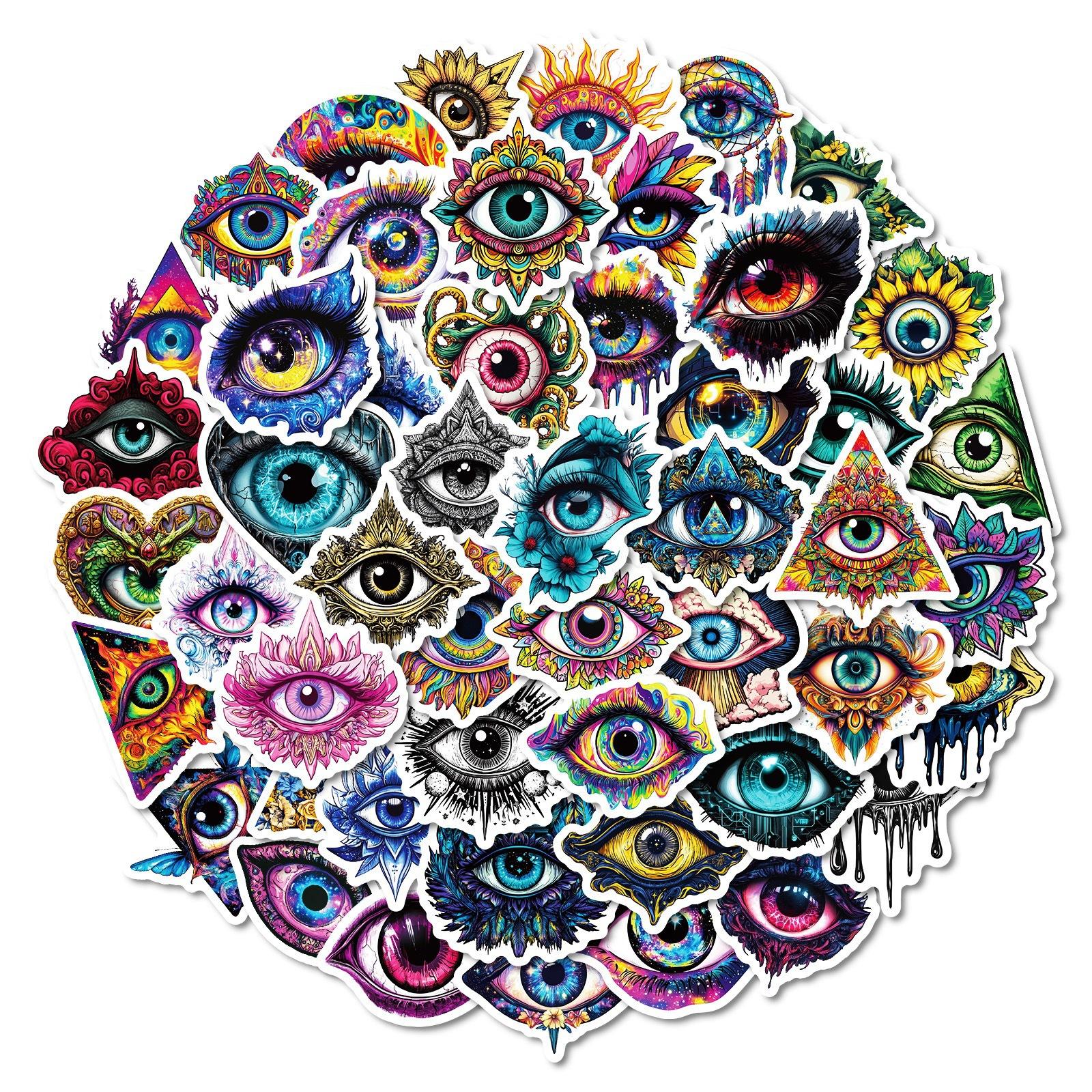 

Новые 50 Креативных Личностных Граффити Водонепроницаемые Декоративные Наклейки Премиум Наклейки с Голубым Зрачком