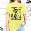 I Asked Myself If I'm Okay Skeleton T-Shirt for Women Unisex Funny Skeleton Graphic Tee Casual Short Sleeve Streetwear Tops