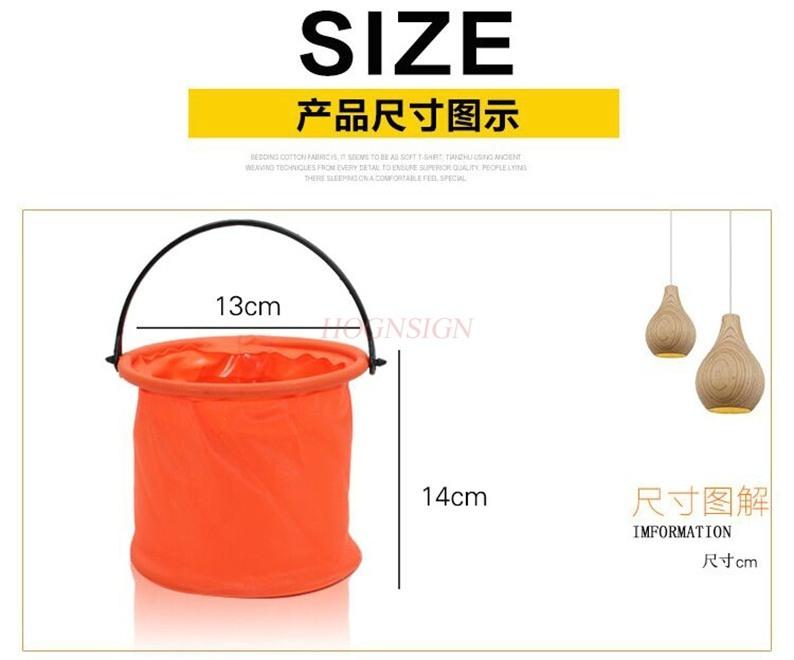 1Pcs Fish Bucket Live Fish Bucket Fish Bucket You Carry A Children'S Water Bucket Fold A Circular Small Fish Plastic Bucket