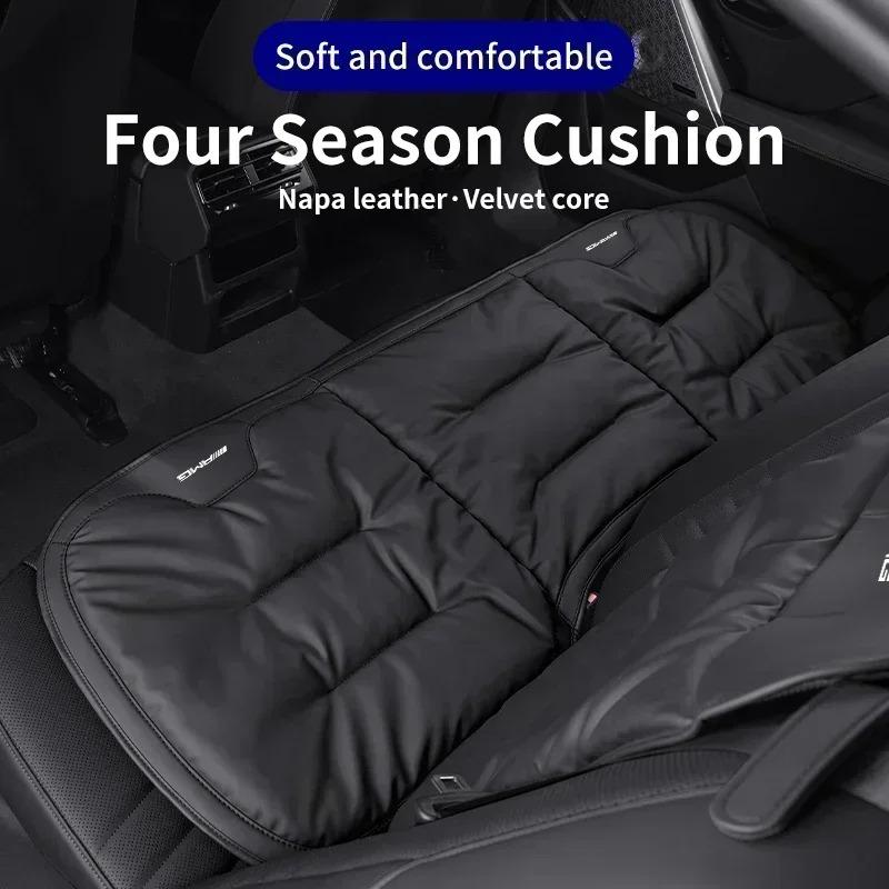 Funda de Asiento Delantero Trasero de Coche Cojín de Cuero de Velour Esterilla Protectora para Respaldo Para Mercedes Benz AMG Clase A B C E S CLK CLA GLE W204 MO1