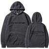 Men's and women's fleece sweater plain letter print pocket drawstring print hoodie