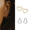 Uworld High Polished Minimalist Gold Plated Stainless Steel Simple Heart Design Dainty Hoop Earrings Non Tarnish For Woman