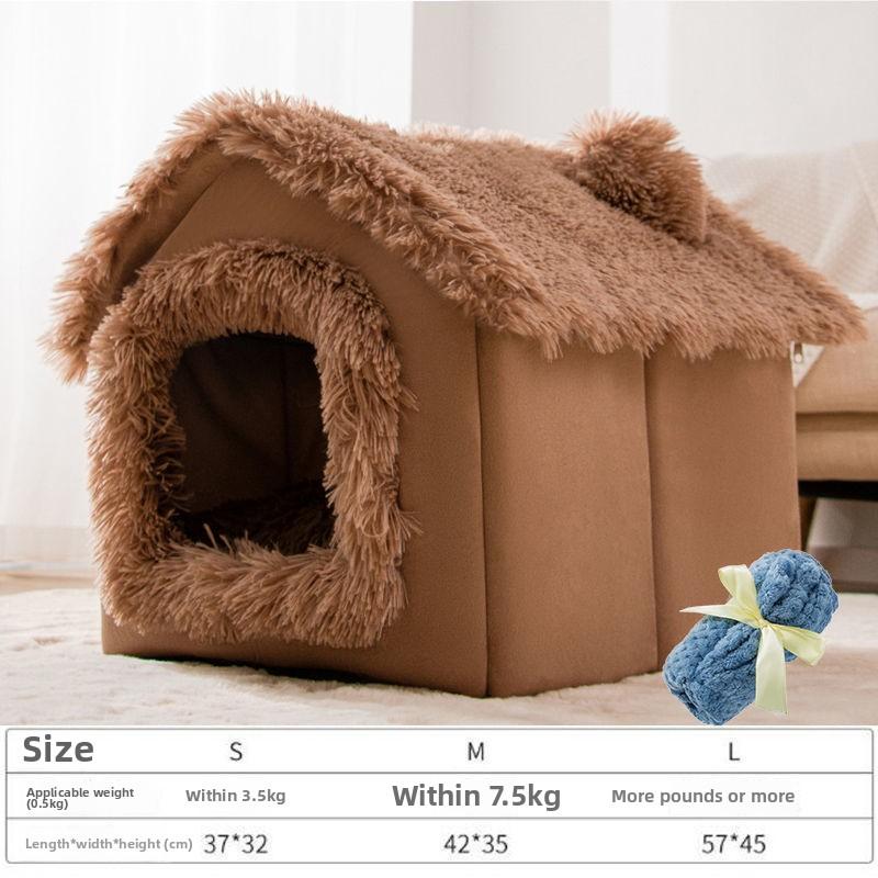 Kennel House Type Four-season Universal Small Dog Teddy Fight Removable Dog House Cat Nest Bed Spring and Autumn Pet Supplies