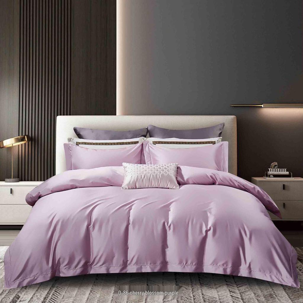 50S Pure Cotton Sateen Solid Color Brocade Fabric Duvet Cover & Bed Sheet Hotel Collection