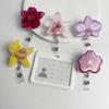 Orchid Design ID Card Badge Holder Clip Acrylic Resin Orchid ID Badge  For Women