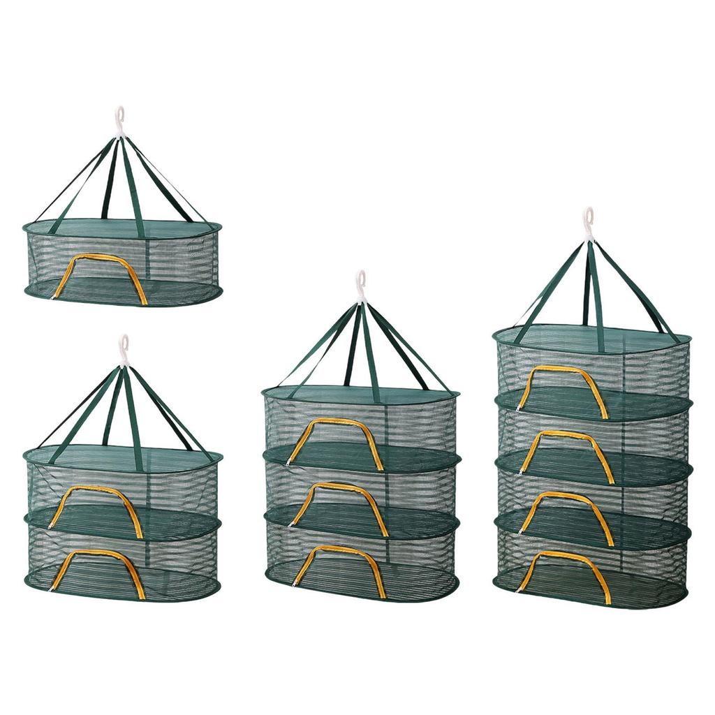 Fishing Drying Net Large Capacity Dryer Foldable Lightweight Multifunction Hanging Mesh Net for Tea Spices Fruits Tableware Meat