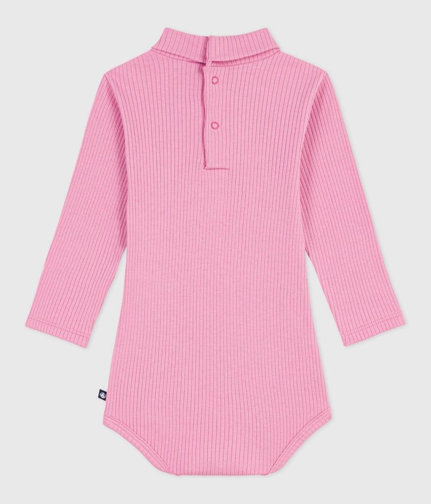 Petit Bateau Collared Long Sleeve Bodysuit A0E99 Pink 24 Months 86cm