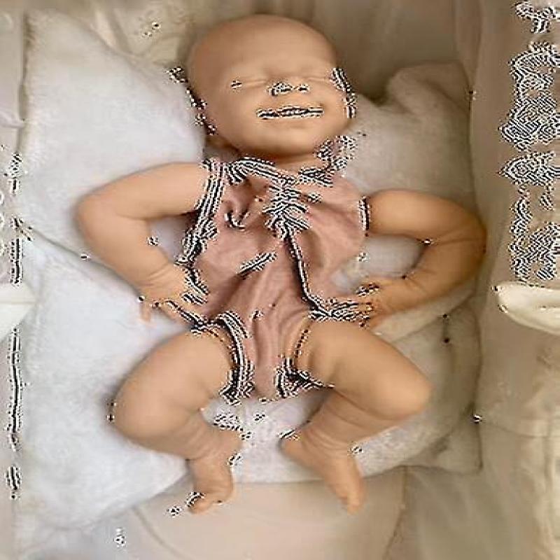 Panenka 22 palců Es Diy Reborn Panenka Kit Spící Duben Usměvavý Obličej Měkký Dotek Nenabarvená Nedokončená Panenka P