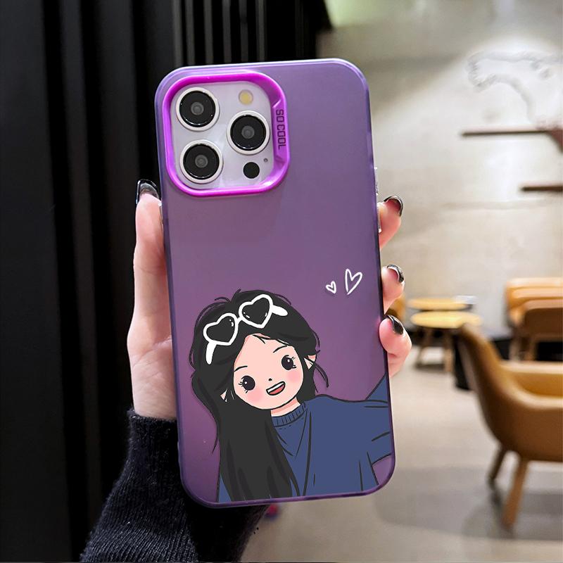 Lovely Couple Couple Phone Case For iPhone 17 Air 16e 15 14 13 12 11 Pro Max Plus Mini SE Anti Fall Matte Back Cover