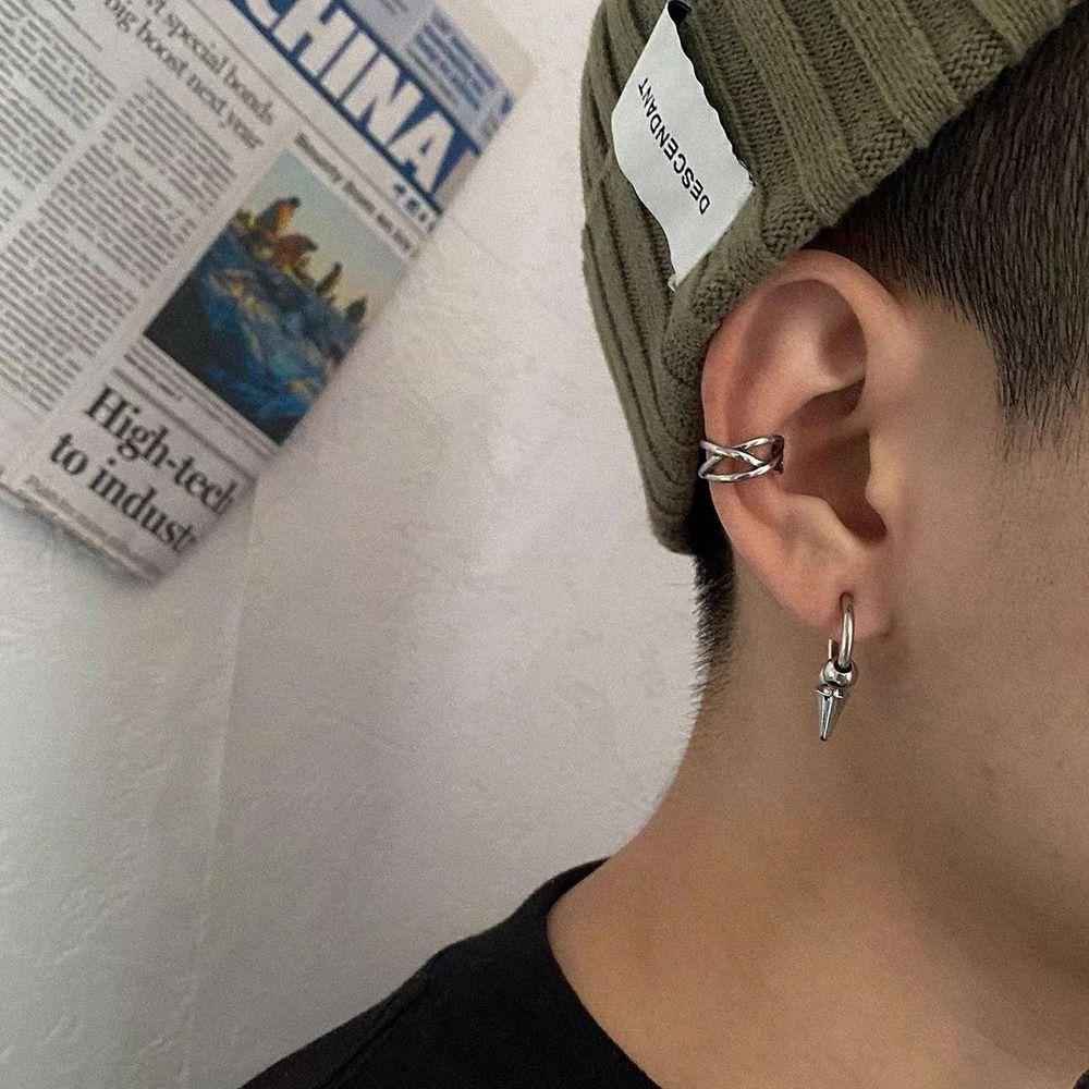 

Нержавеющая сталь модный нишевый дизайн корейский стиль серьги гвоздики мужские клипсы серьги-гвоздики