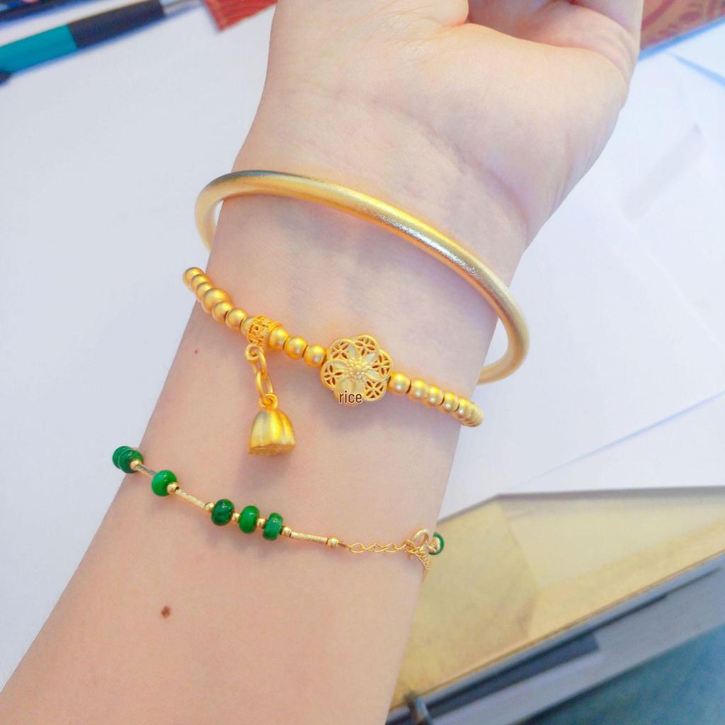 Six-Phase Lotus Seed Gold-Plated Bracelet 4mm Beads – Fortune Child Jewelry Collection