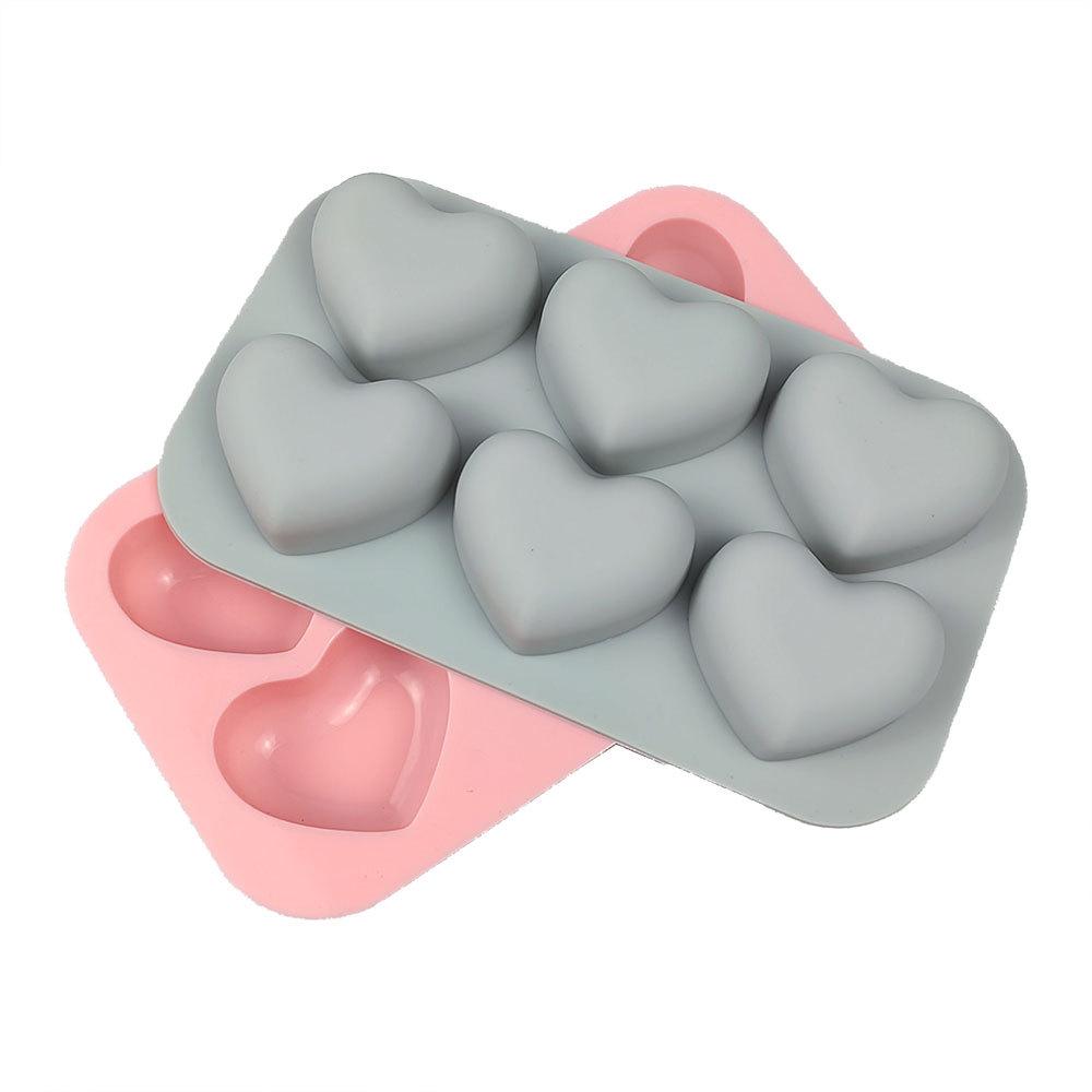 Valentine's Day DIY Heart Cake Mold - Six-Cavity Silicone for Mousse & Chocolate