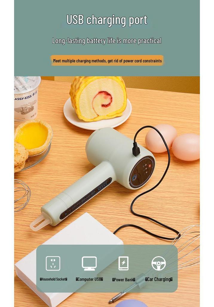 Handheld Wireless Electric Egg Beater & Frother for Baking