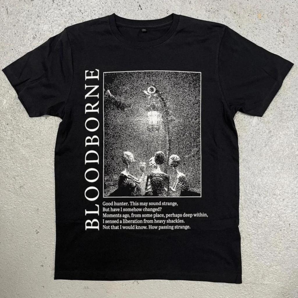 Bloodborne - Hunter and Light Messenger T-Shirt 90s Movie Shirt Men's T-Shirt Couple Cotton Top Harajuku T Shirt