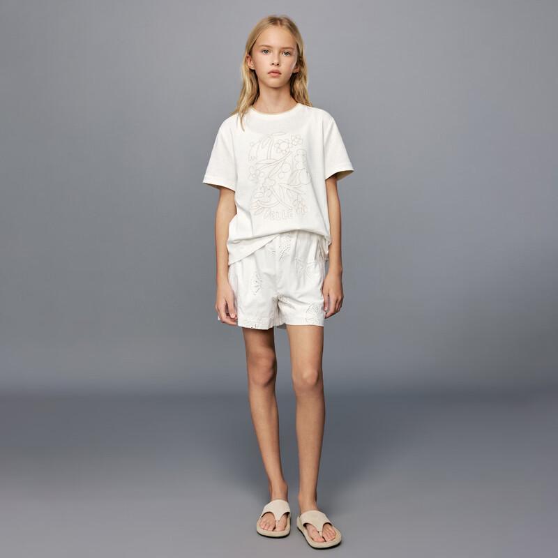 ELLE KIDS Girls' Embroidered Short-Sleeve T-Shirt
