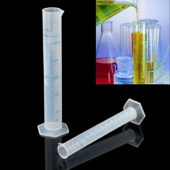 100/250ml Plastic Measuring Graduated Cylinder Liquid Lab Test Experiment Cup