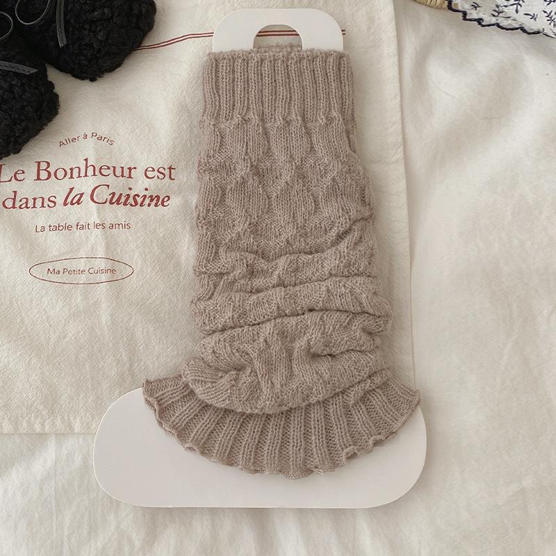 

Женские Осенние Новые Винтажные Вязаные Конопляным Узором Однотонные Показывающие Стройность На Всю Фигуру Наколенники 1 pair хаки