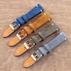 Suede Genuine Leather Vintage Watch Strap 20mm 22mm Watchband Replacement Hand Stitching Sport Bracelet for Watch Accessories