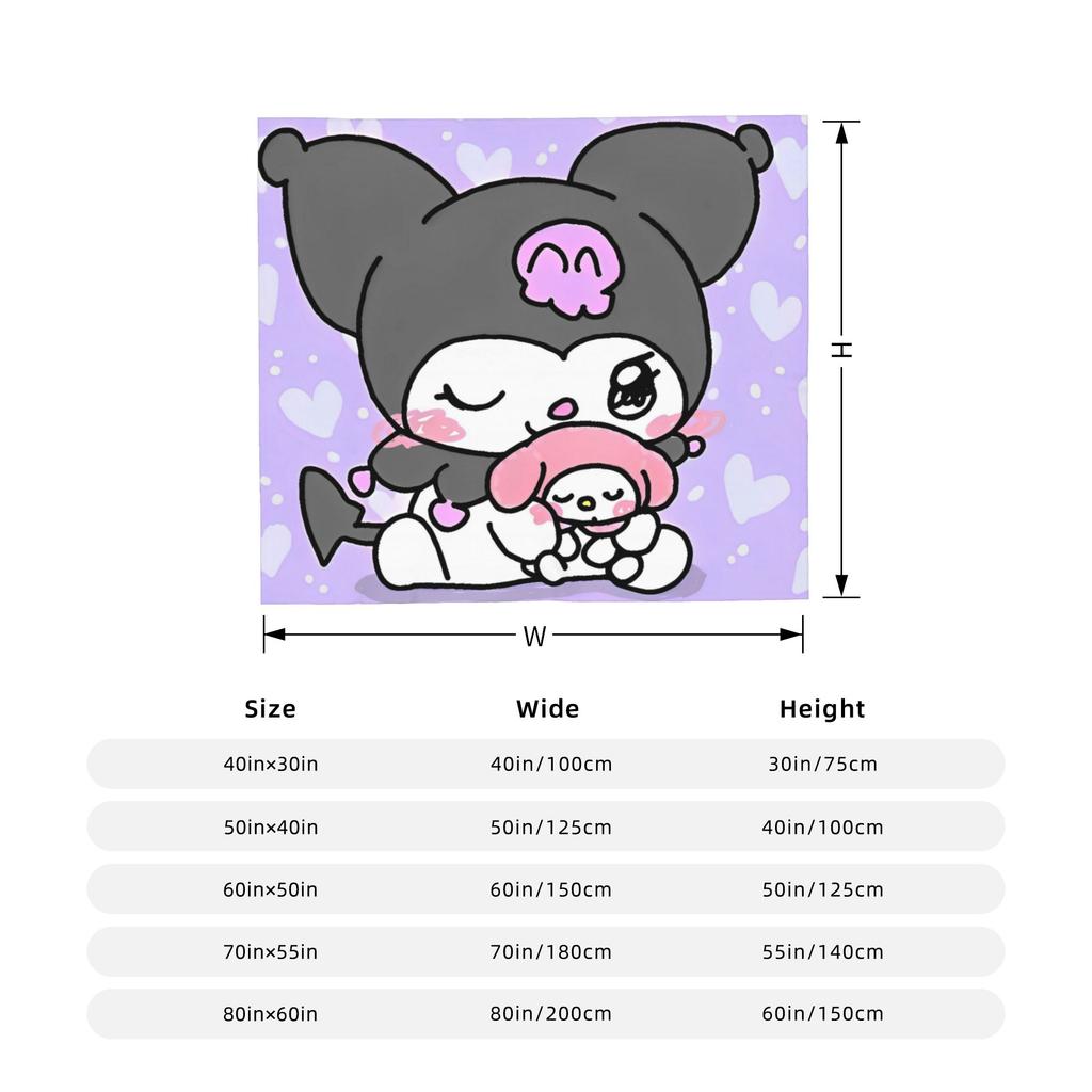 My Melody Kawaii Flannel Throw Blanket Blanket for Bed Bedroom Ultra-Soft Bedding Throws