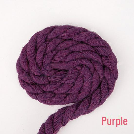 8mm Three-Strand Colored Cotton Rope for DIY Decor and Drawstring Accessories