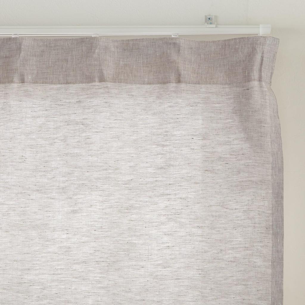 MUJI Linen Plain Weave Non-Pleated Curtains, 100cm Wide x 200cm Long, Off-White, 84759307
