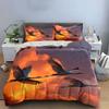 Flying Cranes Sunset Decor Soft Comfortable Duvet Cover Bedding Set Included 1*Duvet Cover & 2*Pillowcases, Gift