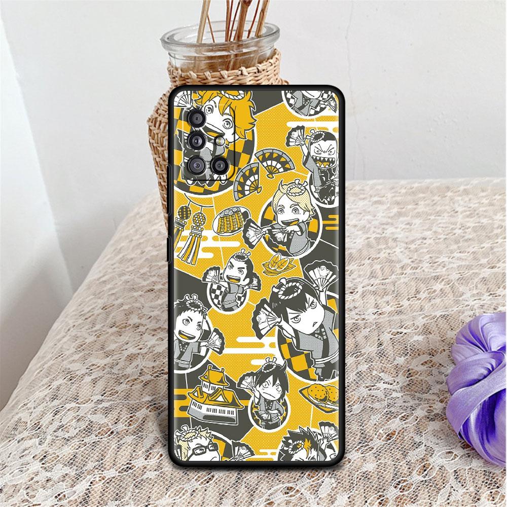 Hülle für Samsung Galaxy A52 A12 A51 A32 A71 A21s A22 A11 A02s A03 A23 A13 A53 A41 A31 A72, weiche Telefonabdeckung, Haikyu!! Anime-Fundament