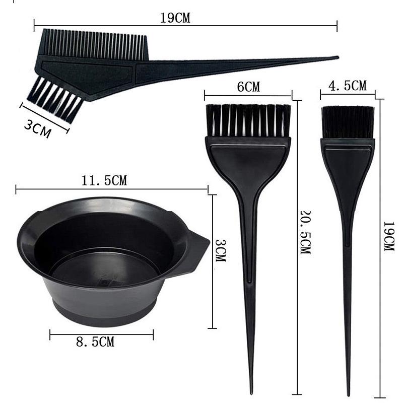 4-Piece Hairdressing Tool Set: Dyeing Bowl & Comb Kit for Home Use