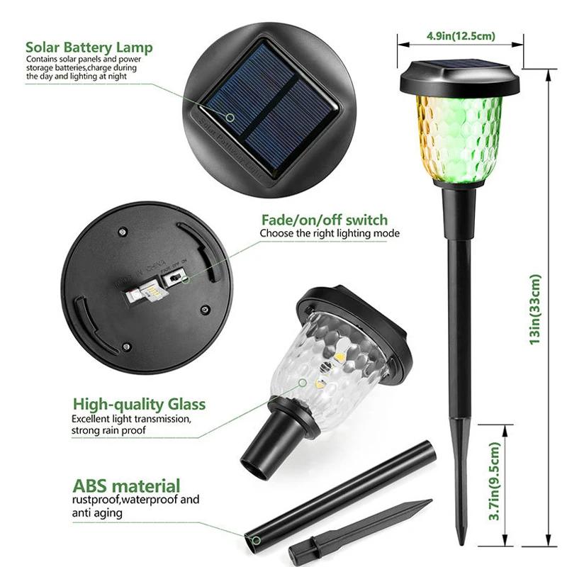 1-6PCS LED Lantern Lighting Solar Energy Path Lights Outdoor Waterproof Garden Lantern Landscape Path