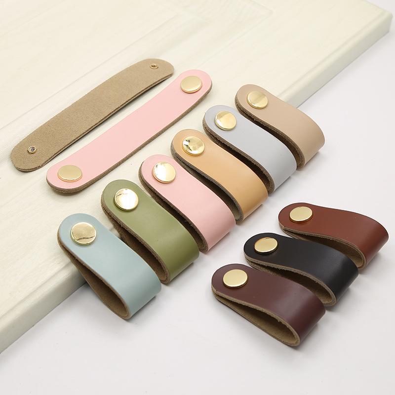 Nordischer Leder-Ziehgriff für Kleiderschrank, Schublade, Koffer oder Kiste