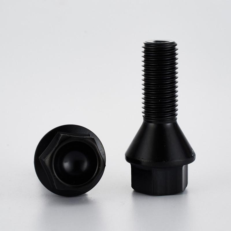 M12 X 1.5 Black Whee Bolts  for BMW 36136781150 Wheel Lug Bolt  for BMW X1 Z4 E46 E90 E39 E60 E53 325i  650Ci Hex 17mm