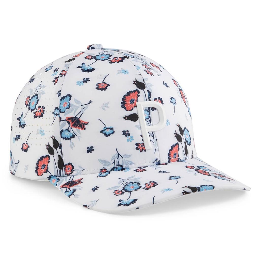 PUMA Golf Tech P Floral Printed Cap White Glow (025435) Men's