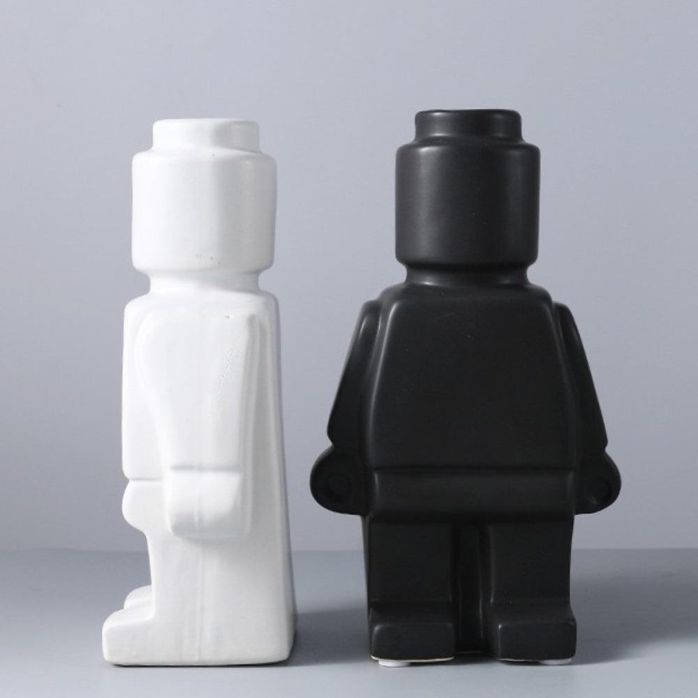 Robot Creative Vase Block Man Desk Decoration Nordic Style Ornament Vase Interior Decoration