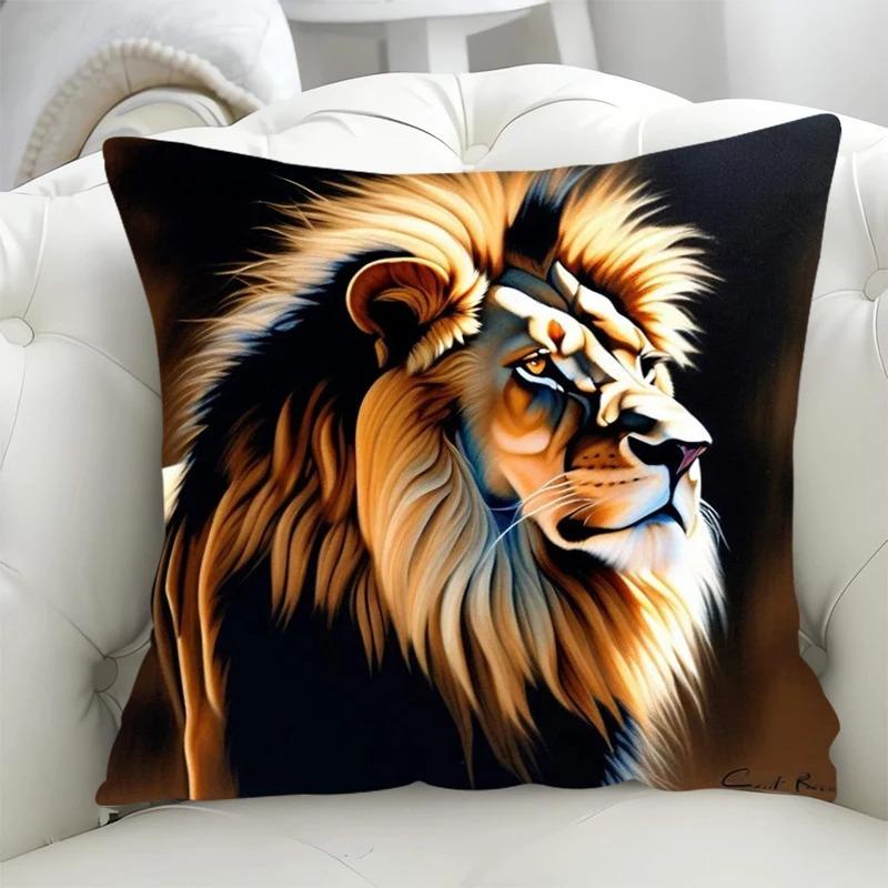 Car Living Room Sofa Cushion Cover Wildlife Pattern Luxury Home Decor Pillow Cover