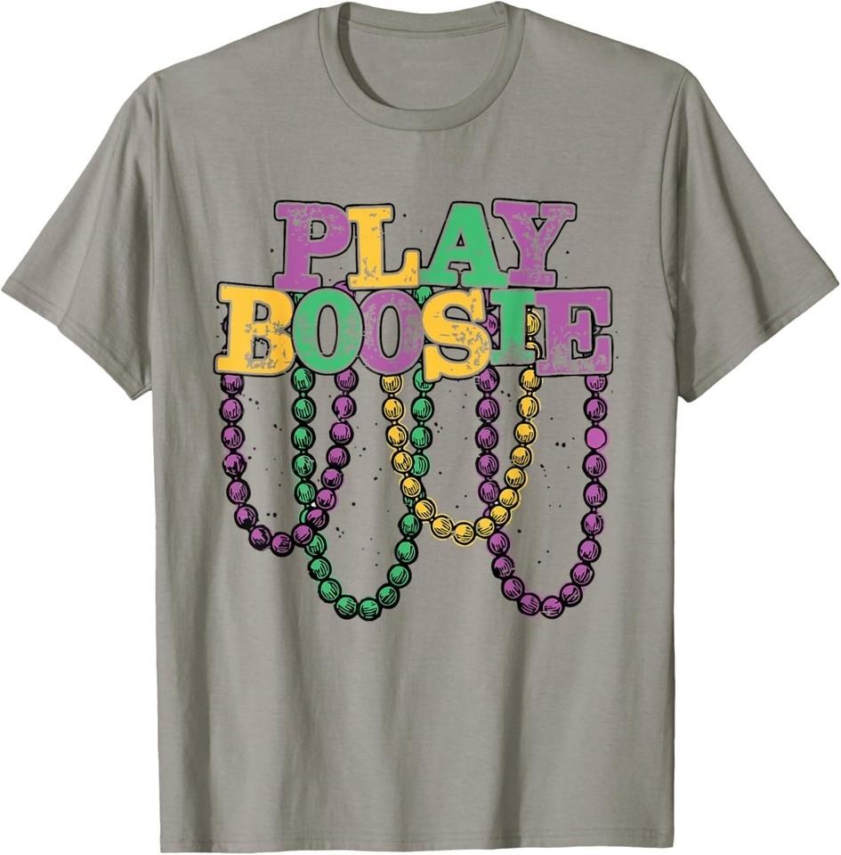 Play Boosie Beads Mardi Gras Carnival Louisiana New Orleans T-Shirt S