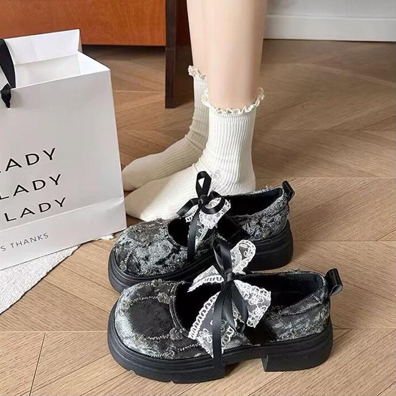 Big Head Bow Mary Jane Single Shoes Women's 2025 Spring and Summer New Fashion New Chinese Style Small Man Platform Small Leather Shoes