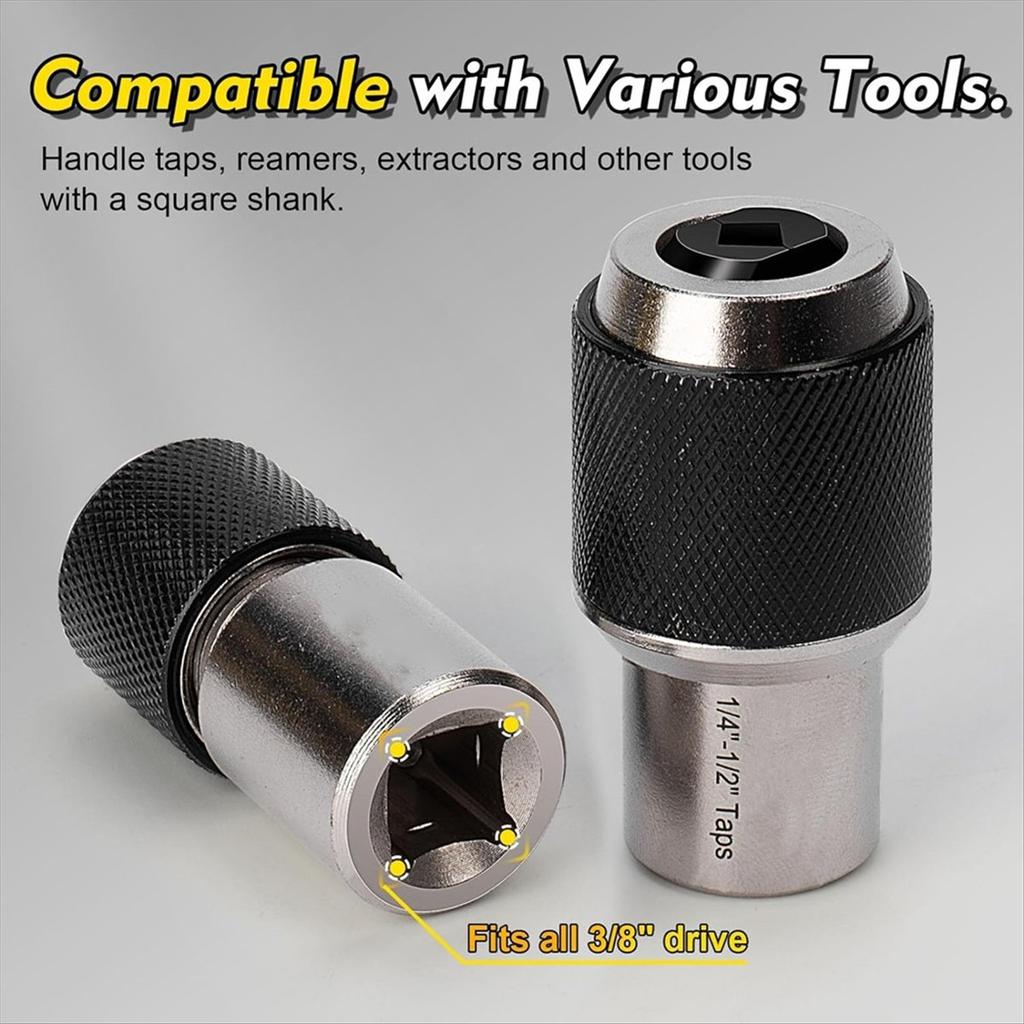 2025+ Tap Socket Set, 3PCS Tap Extractor Tool with Adjustable Jaws,Tap Sockets with A 3/8inch Socket Adapter for Taps ,Reamers