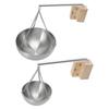 stainless steel Sauna bowl Hanging Aromatherapy Oil Cup with Wooden Block Incense Function For Sauna Room