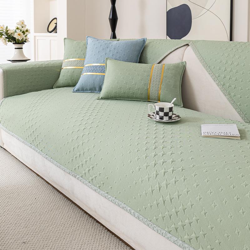 Funda   Summer Home Cool Feeling Slipcover Non-slip Ice Silk Houndstooth Sofa Cushion Couch Sofa Cover