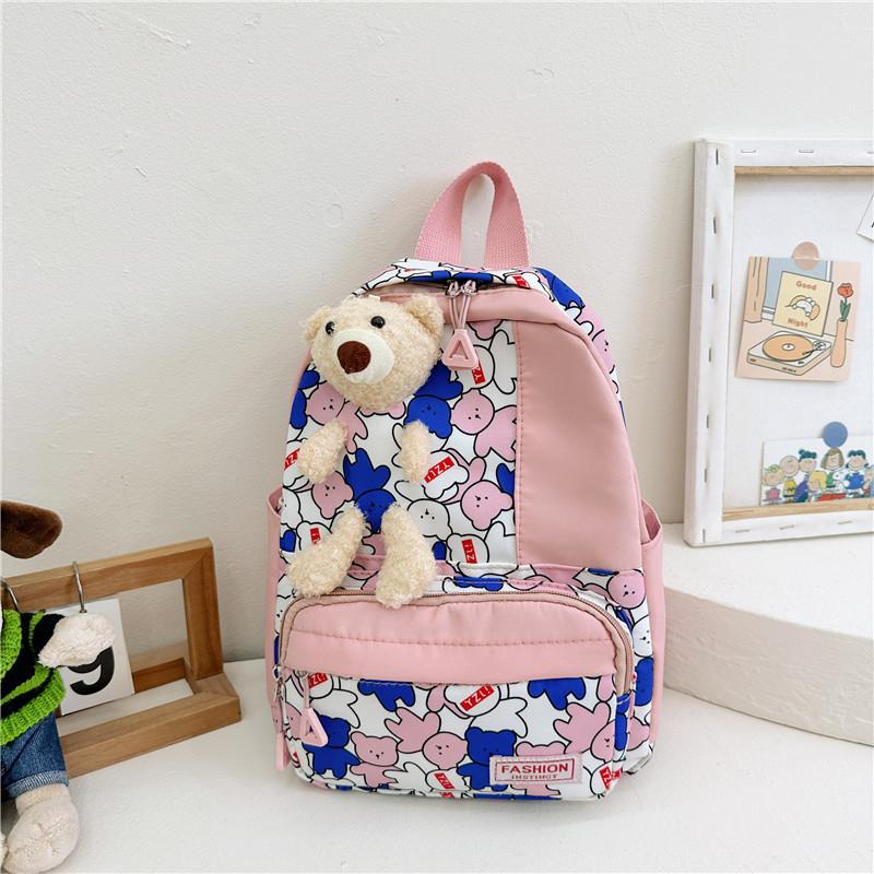 

Новая детская мультяшная сумка-мишка 2025 осень школьный сезон детский рюкзак розовый