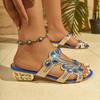 2025 New Women Casual Slippers Open Toe Thick Heel Sandals Summer Shoes Elegant High Heel Slippers Slides Women